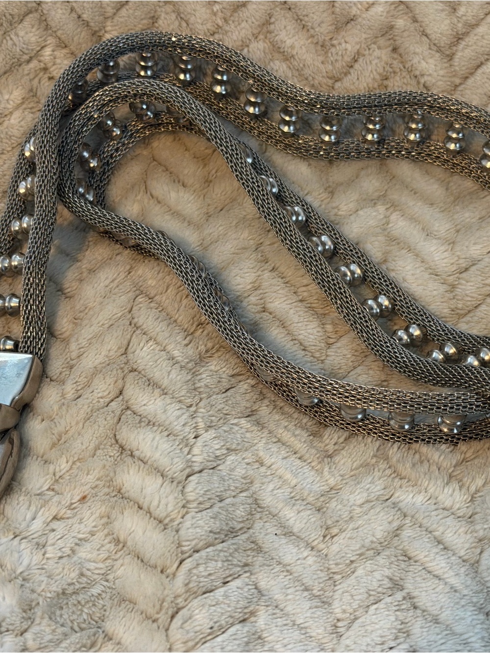 VTG NANNI made in Italy Silver Multi-Strand Beaded Chain Belt